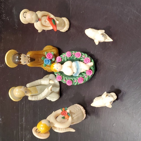 Miniature  Christmas Nativity Set Vintage Handmade - Picture 1 of 15